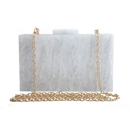 Women Handbags Marble Pattern Acrylic Bag